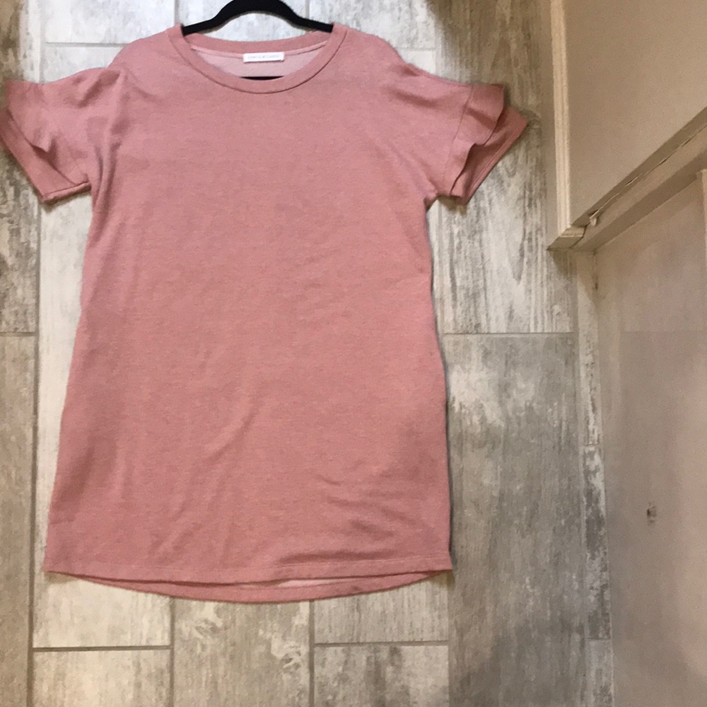 Flattering knit dress blush pink color